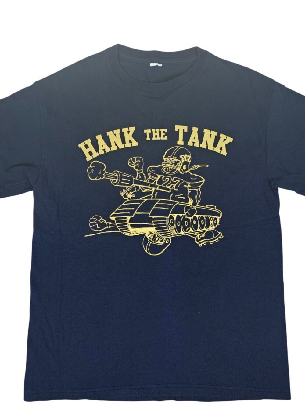 Hank The Tank Henry Hynoski Blue & Yellow Graphic T-Shirt Size L Pitt Football